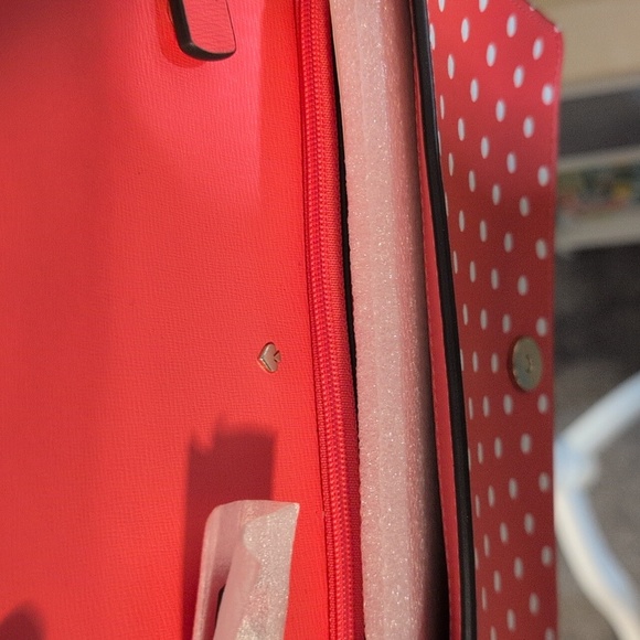 Coral Pink Kate Spade Spencer Polka Dots Crossbody Wallet on Gold Chain NWT - Picture 6 of 10